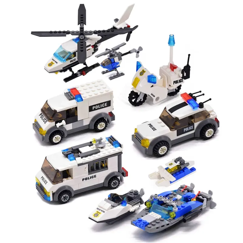 City Police Patrol Car Model Figure Blocks costruzione educativa mattoni da costruzione giocattoli per bambini regalo di natale