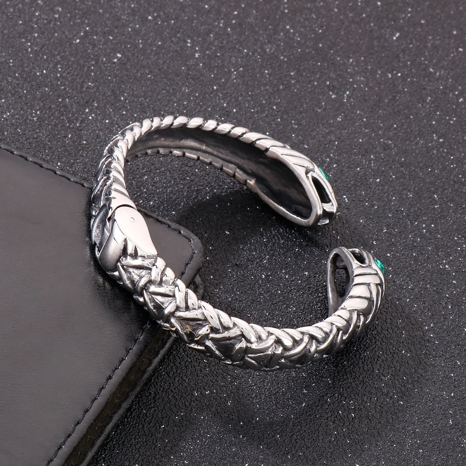 Kalen Vintage Snake Open Bangles High Quality Stainless Steel Punk Bracelet Heavy Metal Rock Party