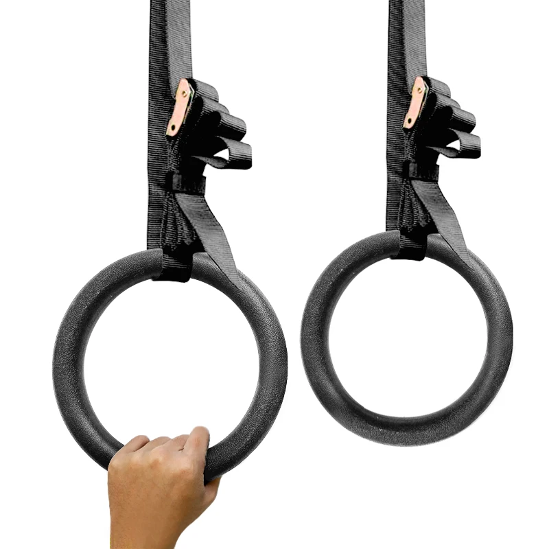 Portable 28mm Fitness Gymnastic Rings With Adjustable Buckles Straps For Indoor Gym Pull-up Shoulder Strength Training Equipment