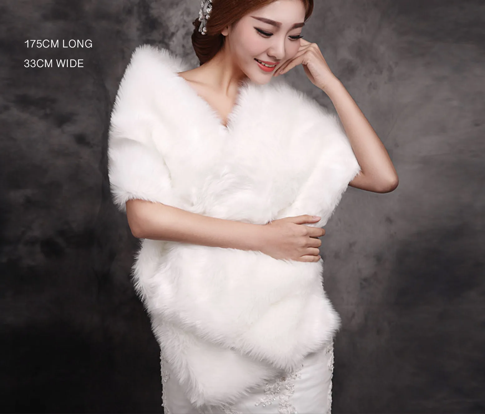 E jue shung branco inverno casamento bolero xales de casamento nupcial shrug pele do falso feminino envolve jaqueta de noiva casaco de festa de noiva xale