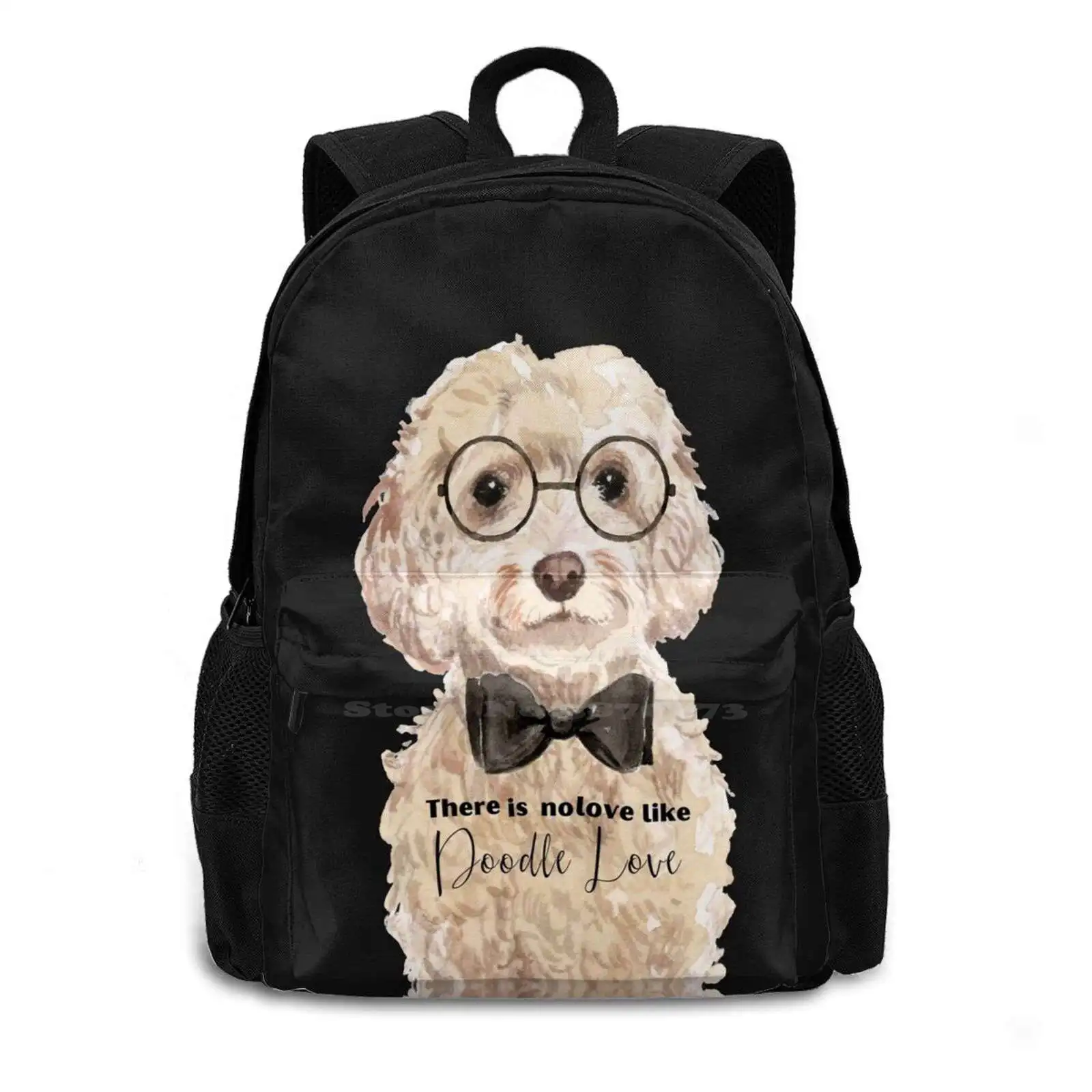 I Love My Doodle Dog Pattern Design Laptop Travel School Bags Mini Puppy Puppers Adorable Cute Doggy Christmas Secret Santa