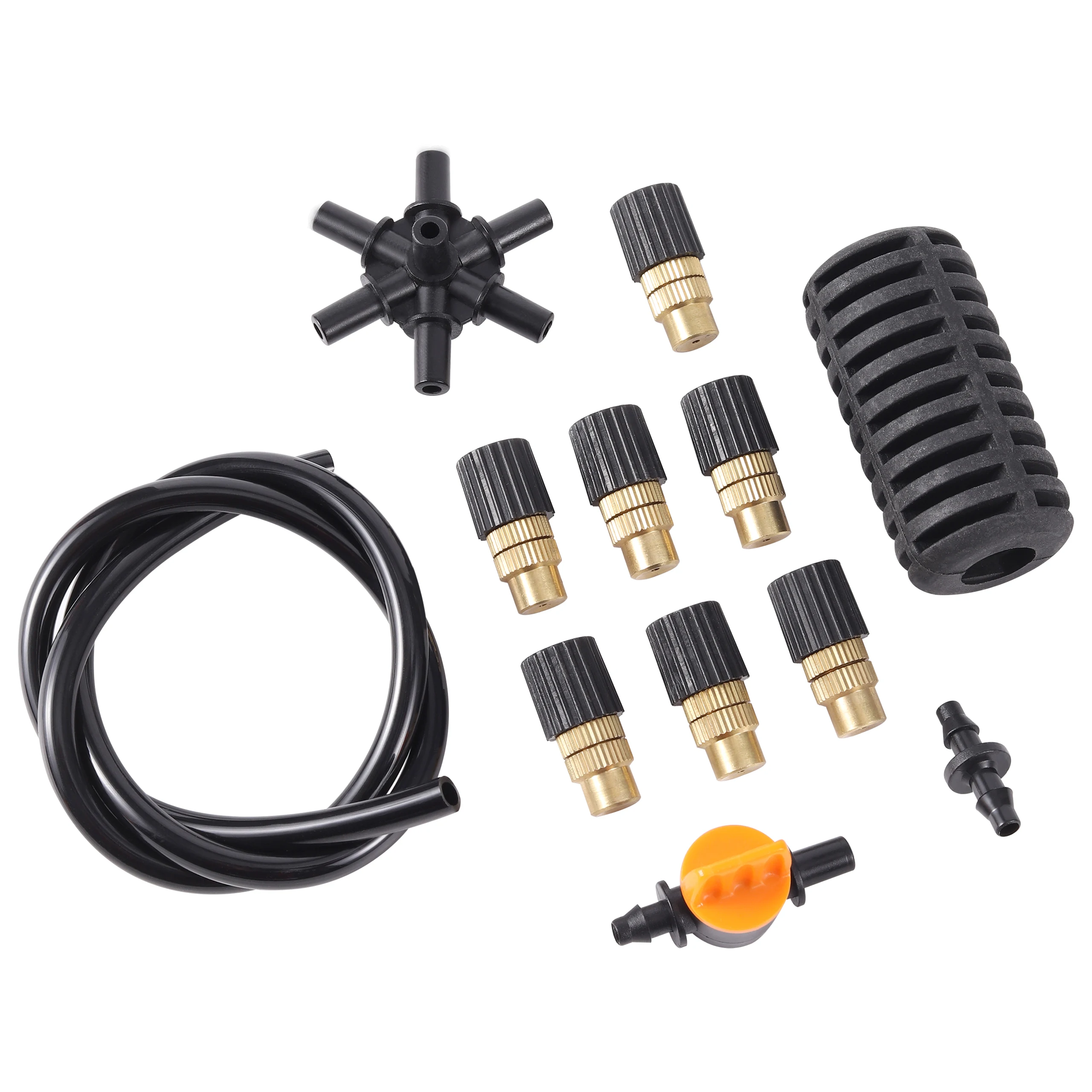 4/5/6/7 Way Adjustable Copper Misting Nozzle Kit Garden Atomization Irrigation System Water Kit Cooling Humidification Sprinkler