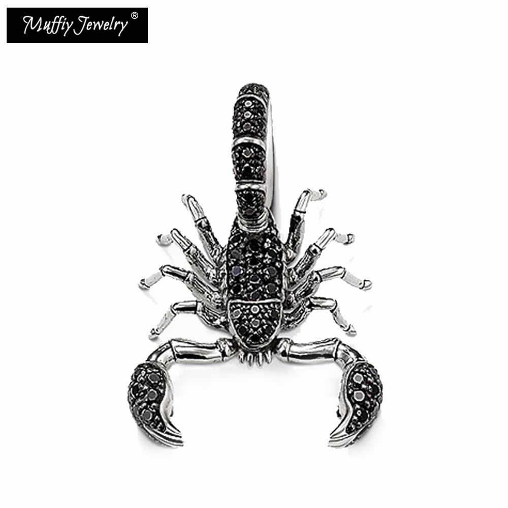 Black Scorpion Pendant Fit Necklace Europe Style Rebel Fashion Good Jewerly For Men & Women Bijoux Gift In 925 Sterling Silver