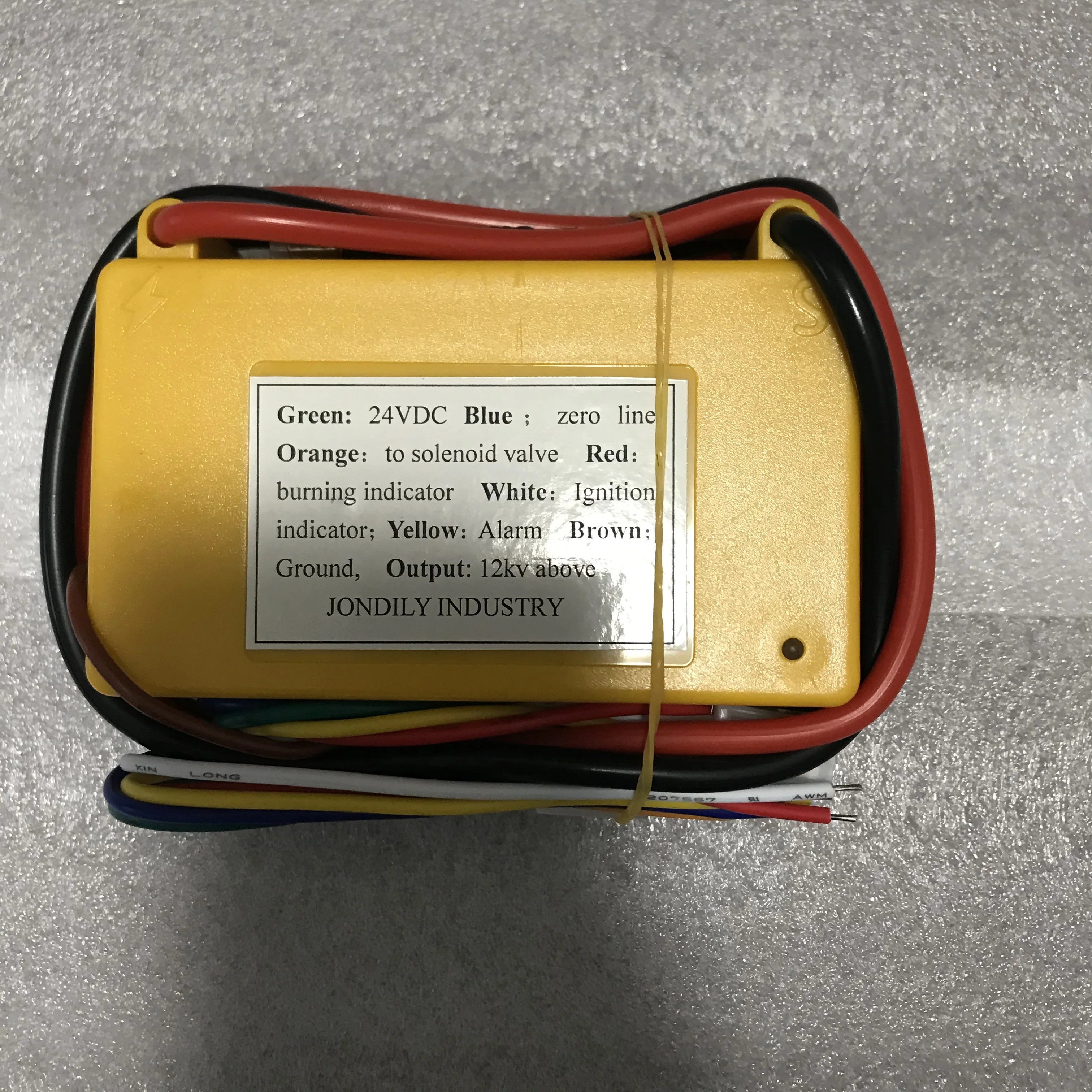 Gas Ignition Control Box with Spark Plug, 24VDC, Yellow Color, Automatic Gas igniter Unit for Burner and Oven