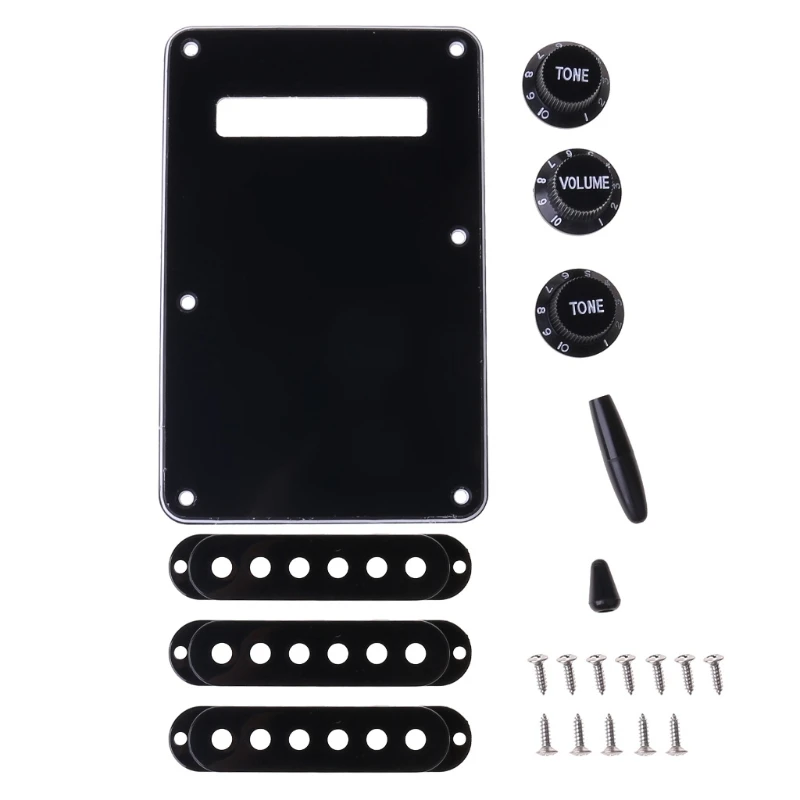 1set SSS Electric Guitar Pickguard Back Plate Pickup Cover Knobs Tips for st SQ Accessories Parts