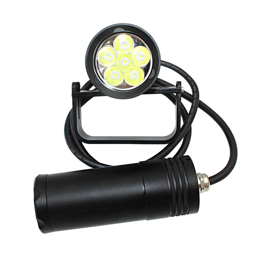 Uranusfire LED Diving Flashlight XM L2 6000lm Scuba Dive Torch 18650 200m Underwater Video 60w Canister Dive Lamp light