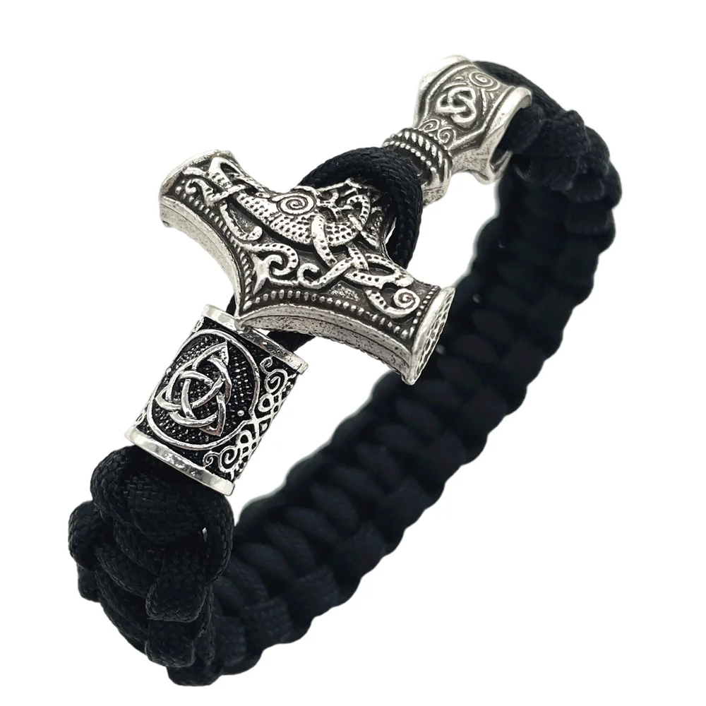 Nostalgia Thor Hammer Norse Viking Bracelet Rune Charms Bead Jwelry For Women Bangles Bracelets Vikingo Men Jewelry Dropship