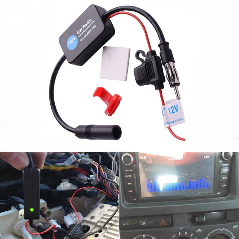 

Universal Practical FM Signal Amplifier Anti-interference Car Antenna Radio Universal FM Booster Amp Automobile Parts