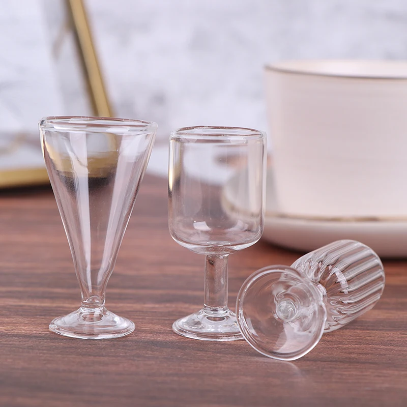 1Pcs 1:12 Dollhouse Miniature Transparent Coffee Tea Cup Drink Cups Doll House Kitchen Decoration