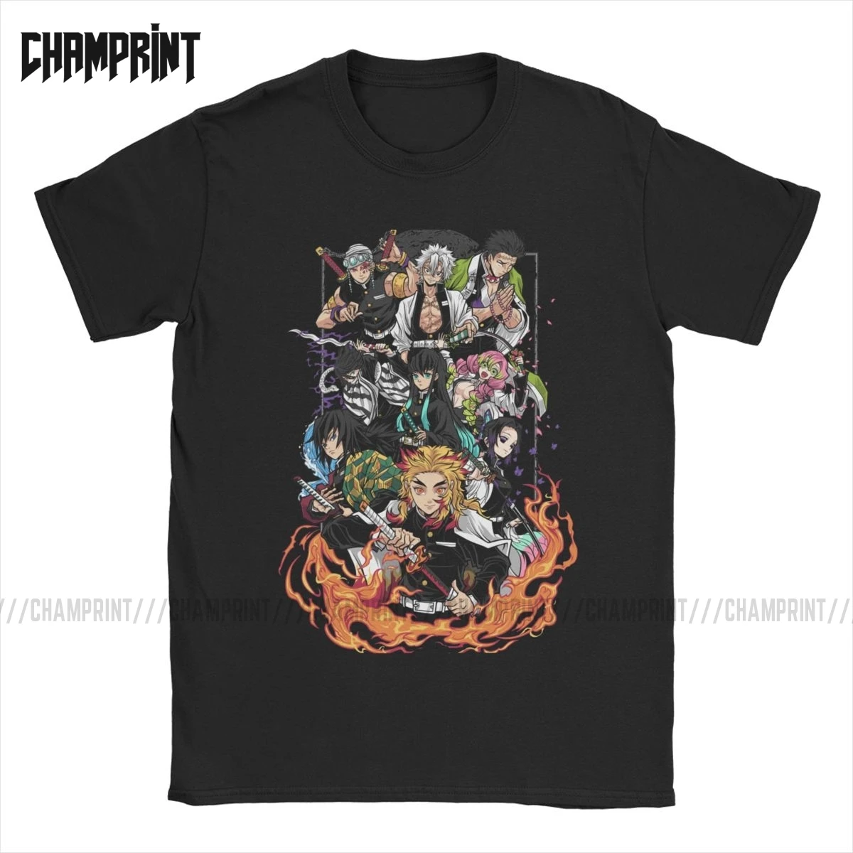 Men Hashira Demon Slayer T Shirts Tanjiro Kimetsu No Yaiba T-Shirts Kamado Nezuko Tanjirou Agatsuma Cotton Short Sleeve Tees New