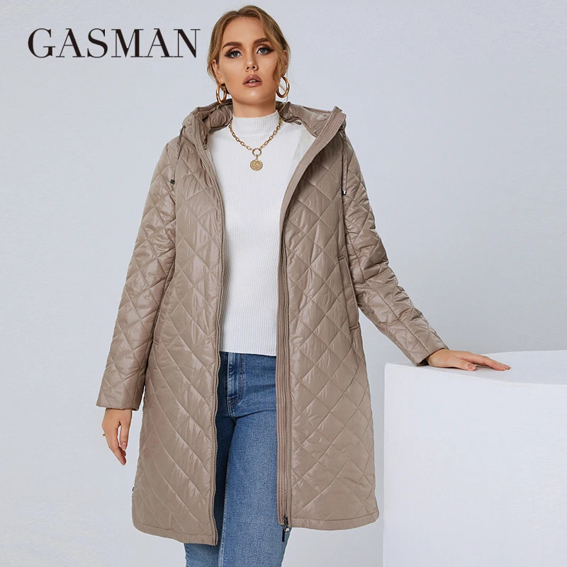 GASMAN 2022 Women\'s Autumn Winter jacket Fashion XL-5XL long High street parka Furry lining high quality Brand coat woman 81121