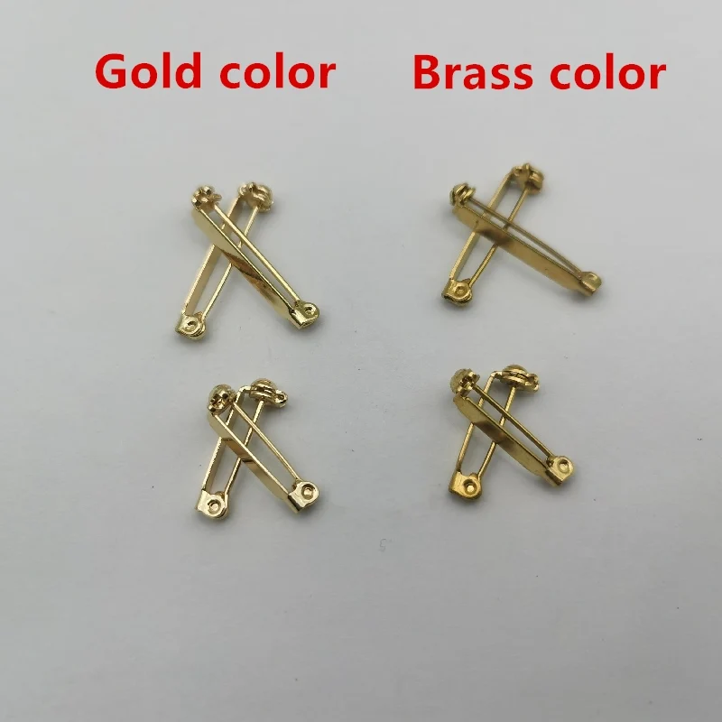 10pcs gold color Brooch Base Pins Blank Safety Lock Brooch Pin Base For DIY Jewelry Making Clothing Findings