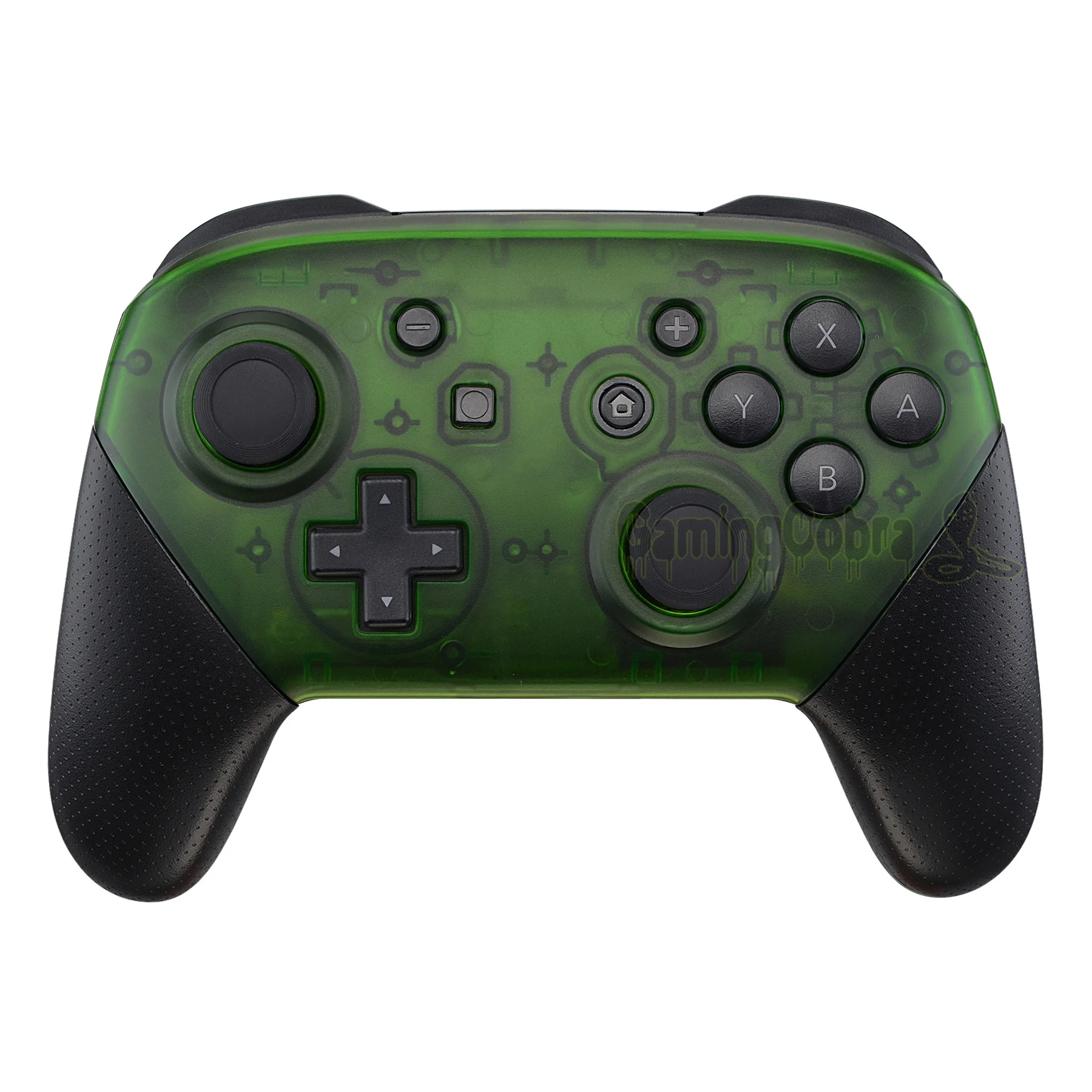 eXtremeRate Transparent Clear Green Faceplate and Backplate Shell Housing Fix Parts + Tools for NS Pro Controller