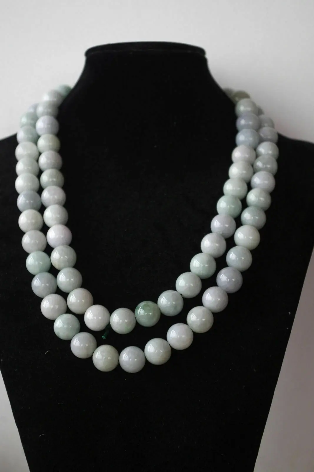 

13mm*40" Certified natural untreated grade A Burmese jadeite jade beads necklace