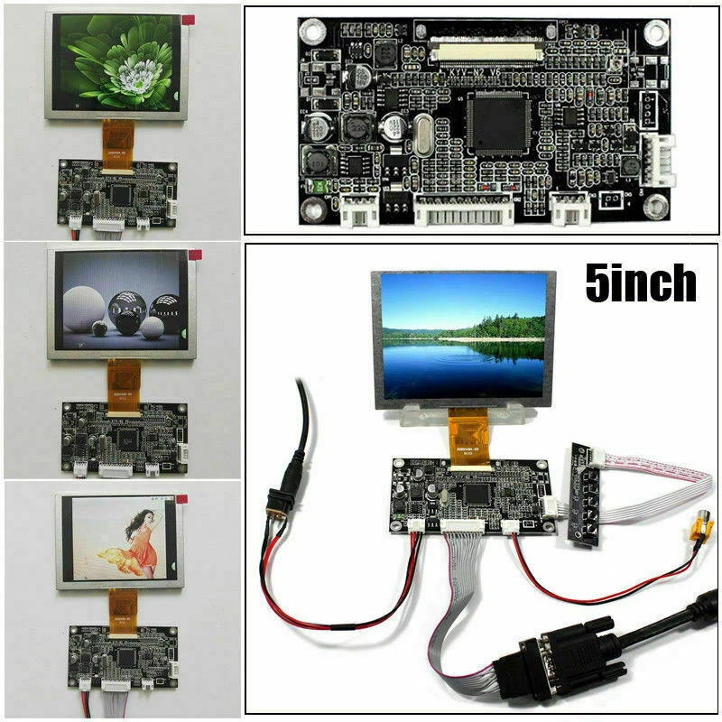 5 Cal ZJ050NA-08C 640x480 LCD Panel wyświetlacza z VGA + AV płyta sterownicza KYV-N2 V6 zestaw płyty kontrolera