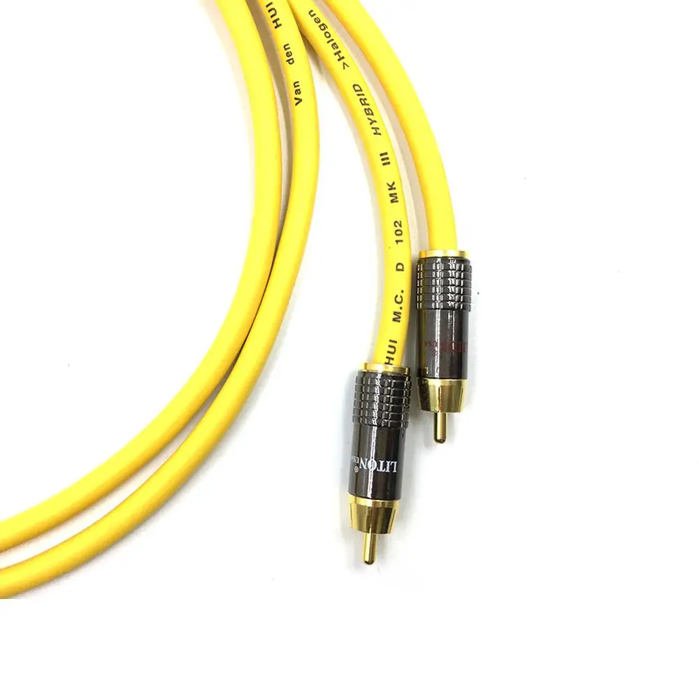 Haldane Pair LITON Gold Plated RCA Audio Cable 2x RCA Male to Male Interconnect Audio Cable with VDH Van Den Hul 102 MK III