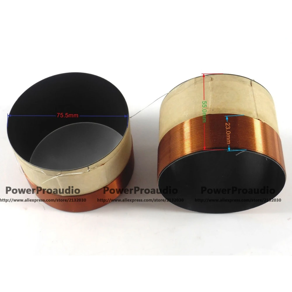 

1pcs 75.5mm Voice coil Copper wire 8 Ohm For Loudspeaker Repair Tweeter