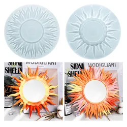 DIY Kristall Harz Mold Runde Sonne Mond Spiegel Wand Hängen Make-Up Home Dekoration Form Spiegel UV Epoxy Harz Silikon Form
