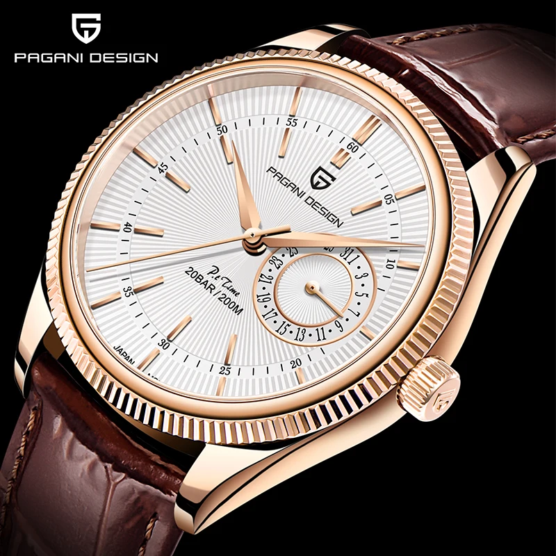 PAGANI DESIGN Leather Men's Watch Top Brand Stainless Steel Waterproof Sports Chronograph New Quartz Watches Relogio Masculino