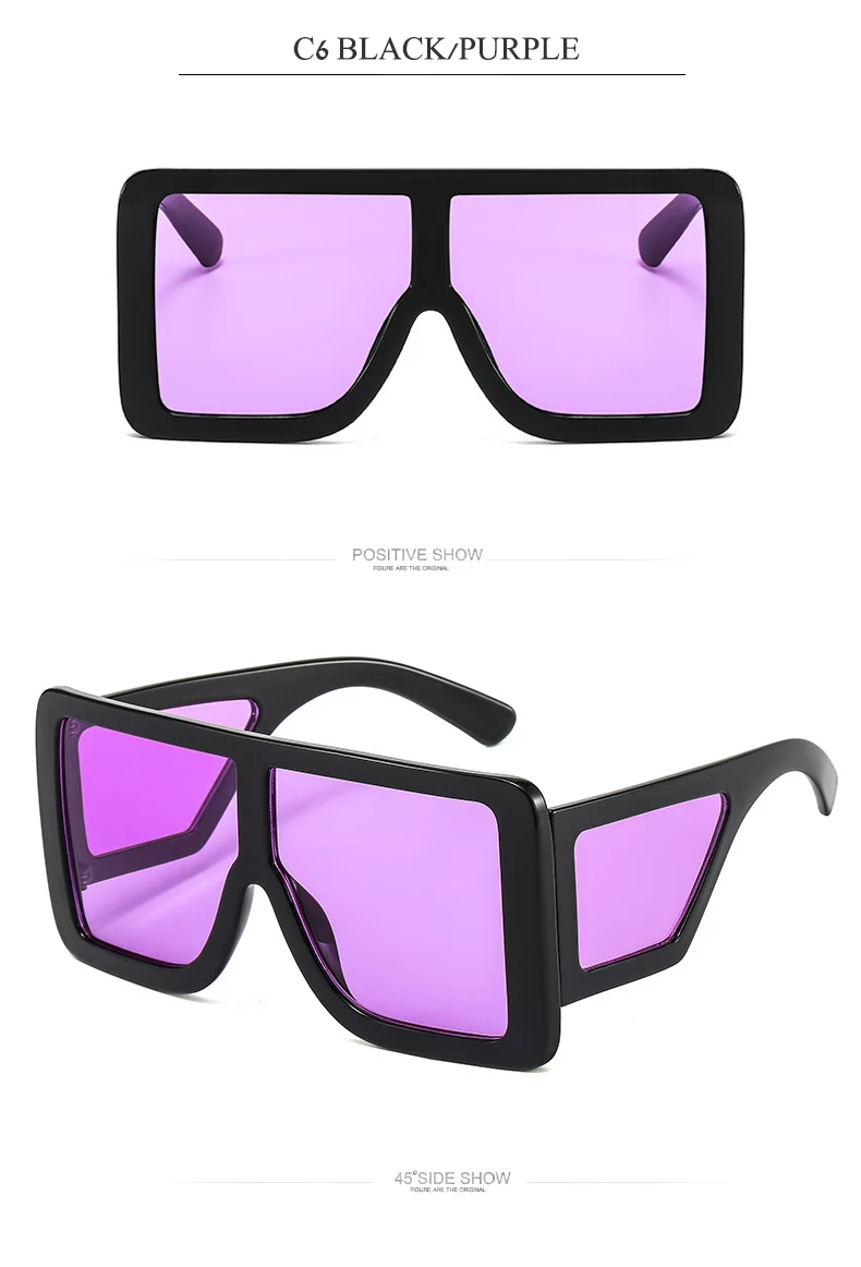 OEC-MANAGEMENT CPO Ein Stück Goggle Sonnenbrille Frauen Übergroßen Quadratischen Gläser Mode Rosa Grau Sonnenbrille Männer Retro Brillen UV400 – Detail 10