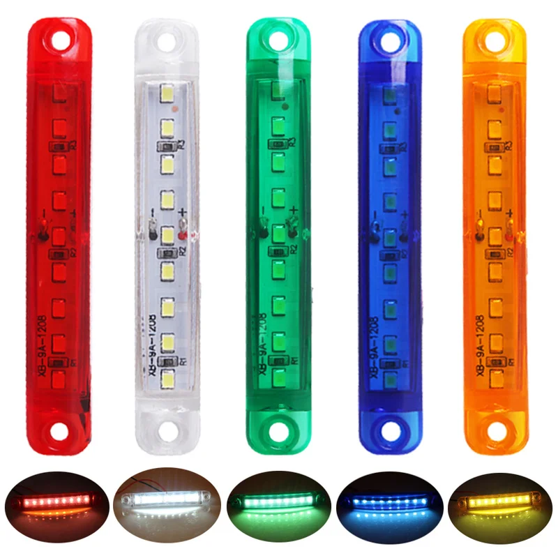 9 LED Waterproof Side Warning Light Multicolor Truck Trailer Bus Van Lorry Width Lamp Signal Marker Bulb Lamp 12V 24V