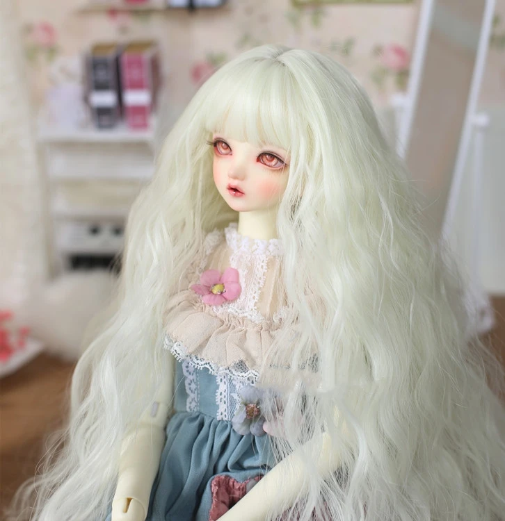 

BJD doll wig suitable for 1-3 1-4 1-6 size multicolor wig high temperature silk bangs noodle curly long hair doll accessories