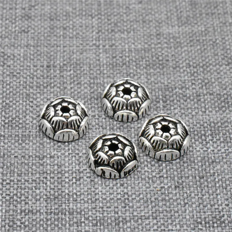 10pcs of 925 Sterling Silver Lotus Flower Bead Caps for Yoga Meditation Jewelry Making