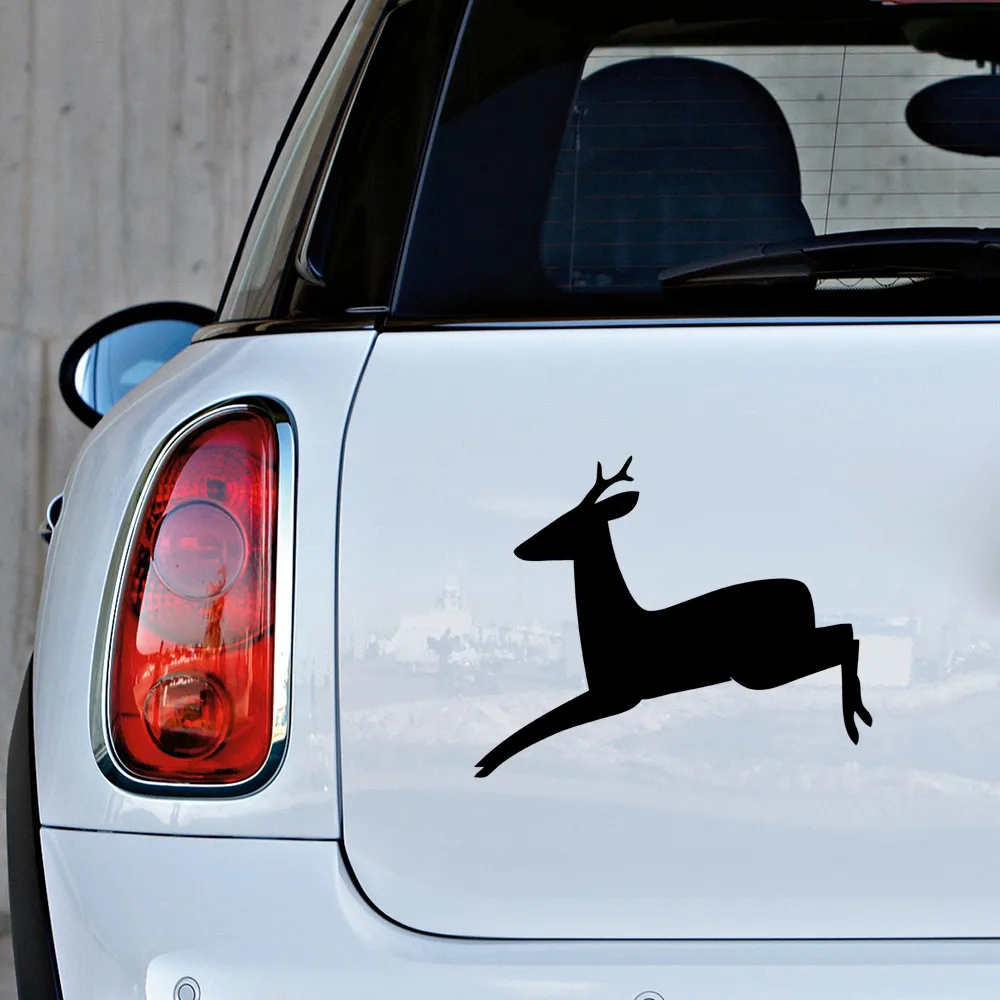 MIGNATIS - Jumping Bouncing Deer Sticker Paste For Vehicle and Wall Mural Art Decal For Car Window Loptop Decoration Vinyl stick