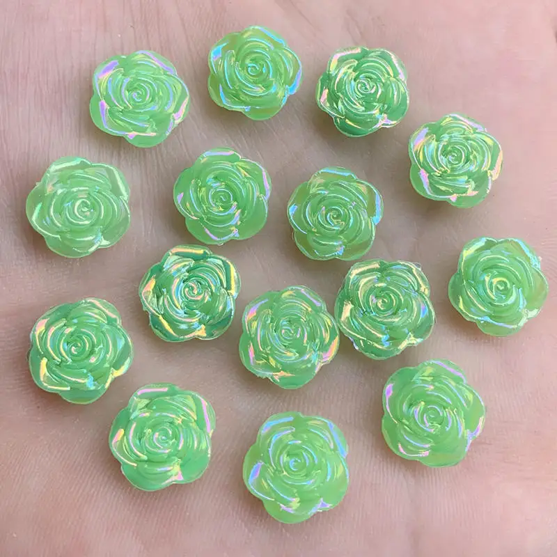 Mix Colors Cute Resin Rose Flowers Flatback Cabochon DIY Jewelry/Craft Decoration 12mm 120pcs -B56*2