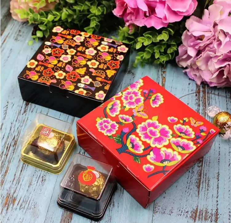 

Flower Printed Gift Box Macaron Moon Cake Box Wholesale Paper Packaging For Cookies Chocolate Nougat Wholesale