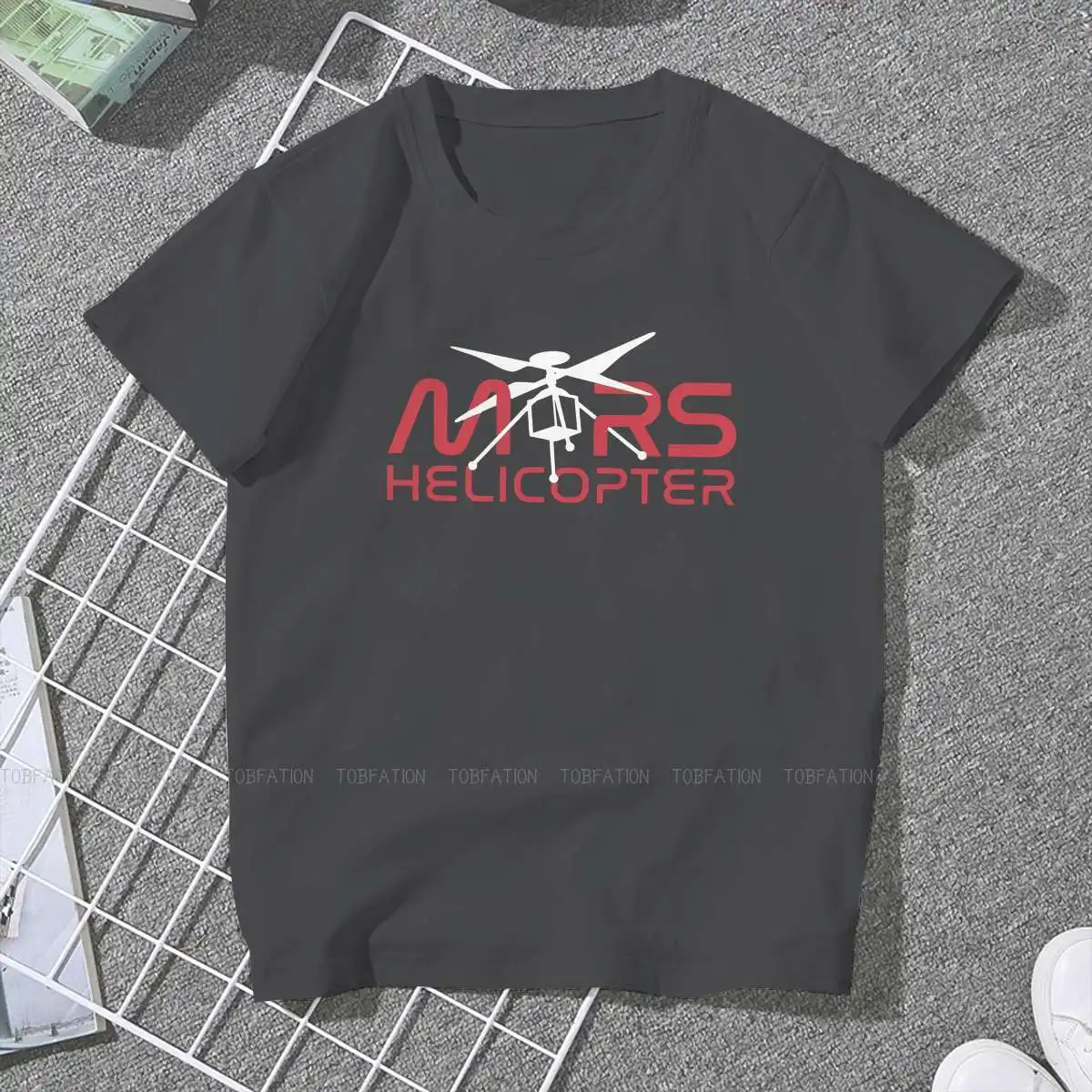 Helicopter Classic Cute Girls Women T-Shirt Mars 2020 Space Explorers 5XL Blusas Harajuku Short Sleeve Vintage Oversized Tops