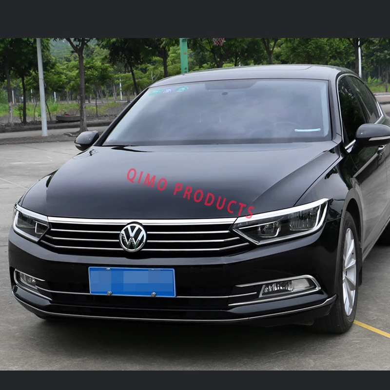 For VW Passat Variant B8 Chrome 2015 2016 2017 2018 2019 Front Fog Lamp Decoration ABS Chrome 3D Stereo Car Accessories