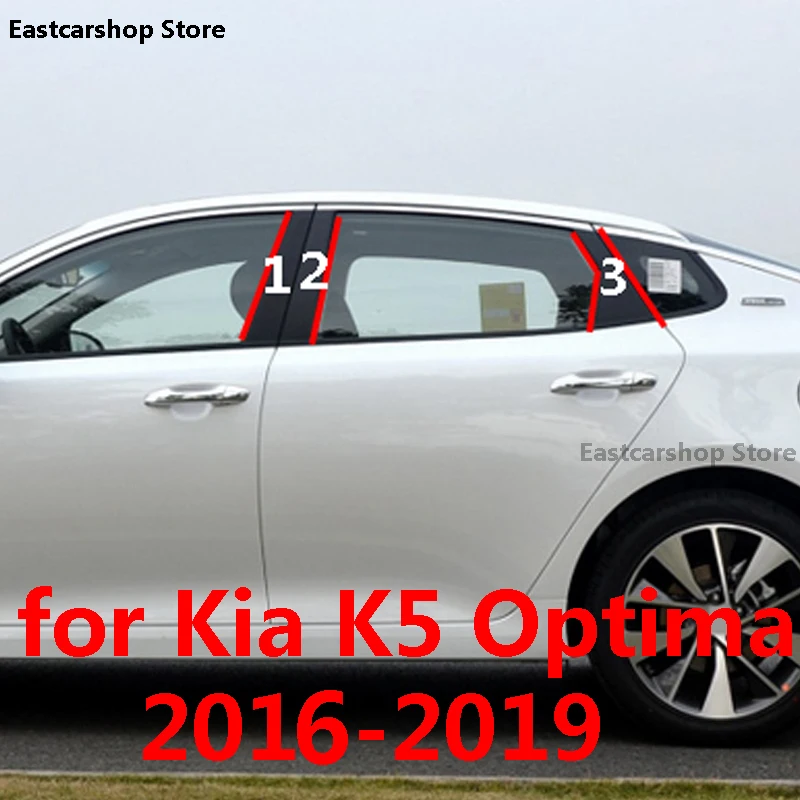 

For KIA Optima 4 K5 JF 2019 2018 2017 2016 Car Door Central Window Middle Column Decoration Strip PC B C Pillar Accessories