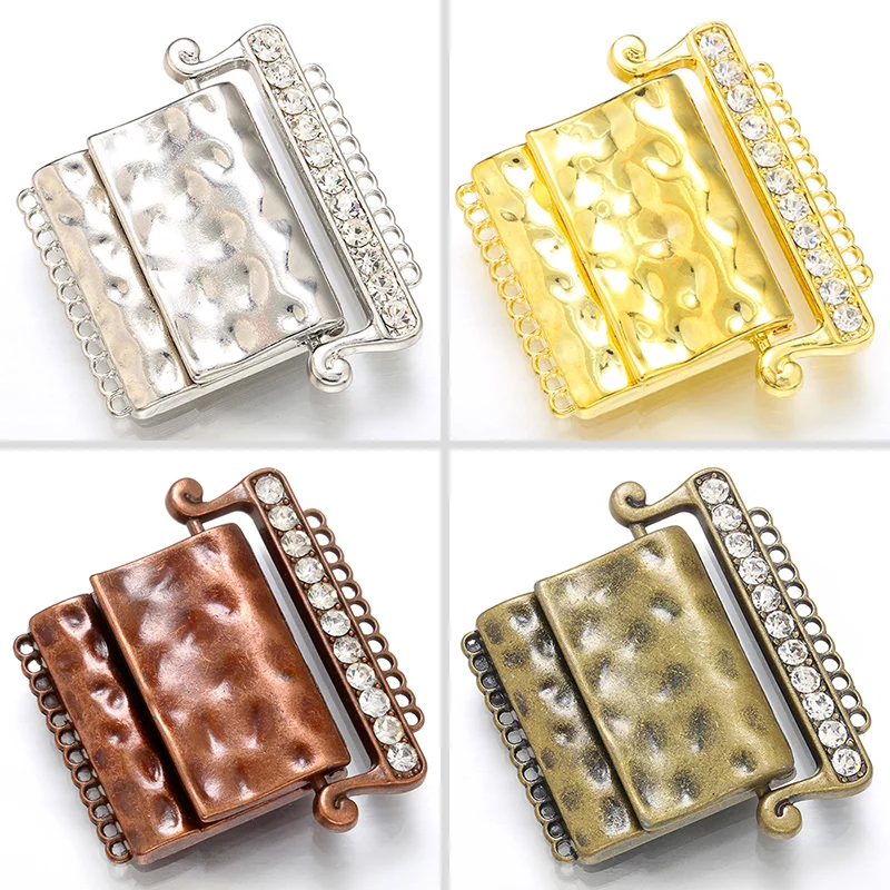 Multi Row rhinestone Clasp for bracelet elegant lock Jewelry Making colorful Necklace fermoir bracelet Findings DIY Accessories