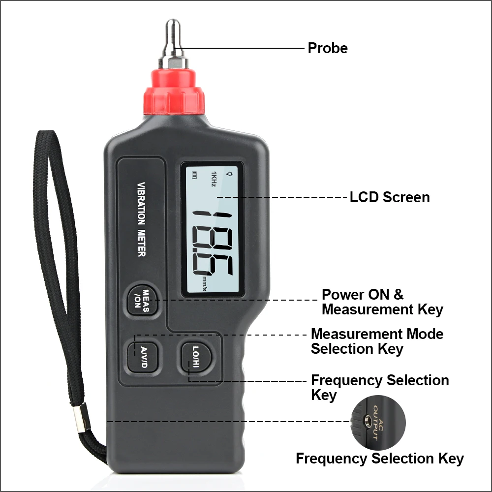 DZYTEK Penganalisa Getaran Meteran Getaran Digital Vibrometer Anileador De Vibrator Genggam Sensitif Tepat