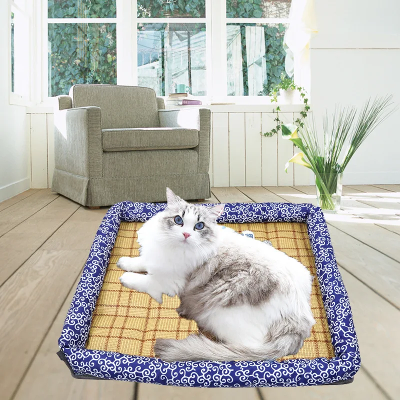 Cool Soft Pet Cushion for Samll Large Dog House, Cat Calming Kennel, Washable Sofa Mat, Sleeping Bag, Summer