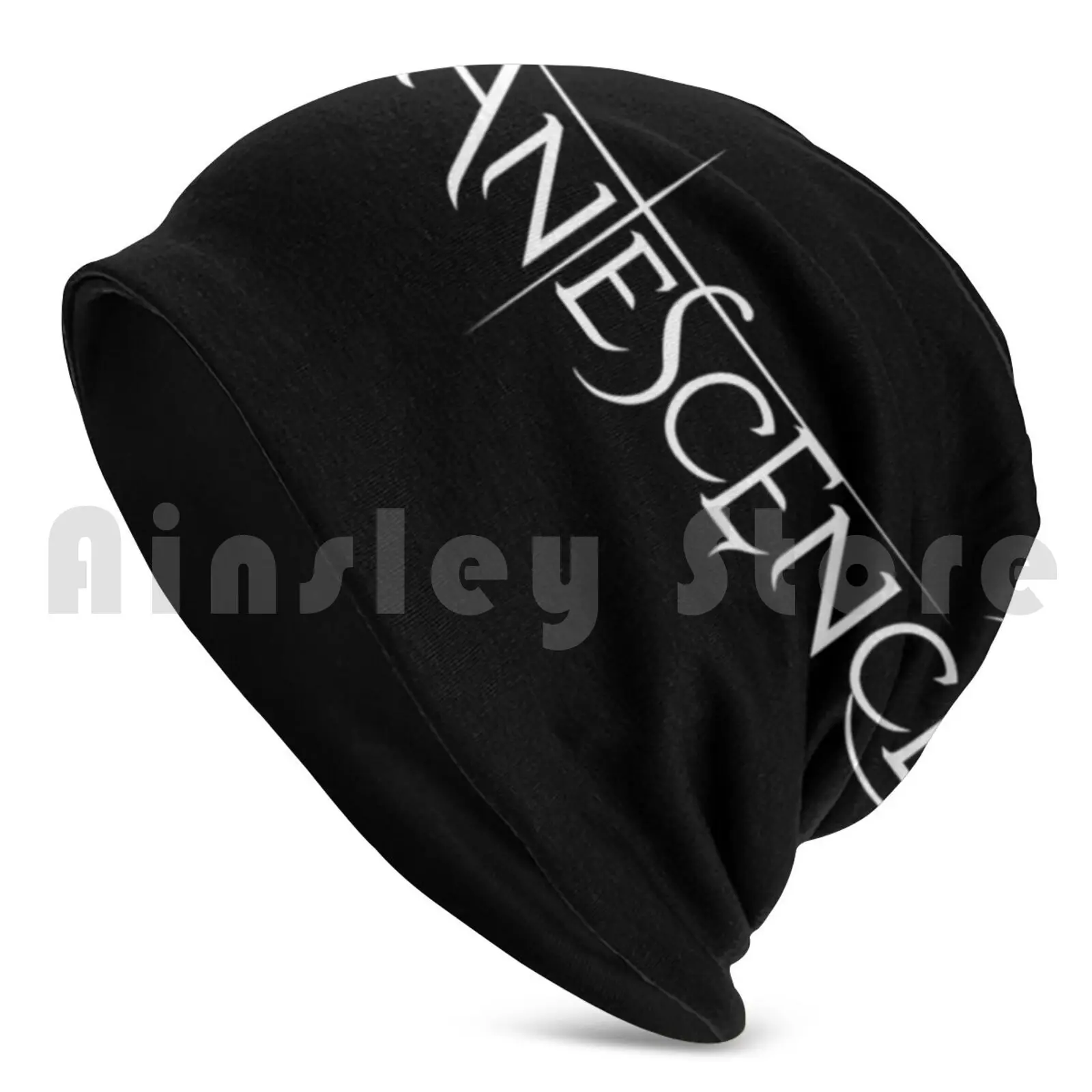 Evanescence White Logo Beanies Knit Hat Hip Hop Evanescence Logo Evanescence Logo Band Band Logo Amy Lee Amy Lee