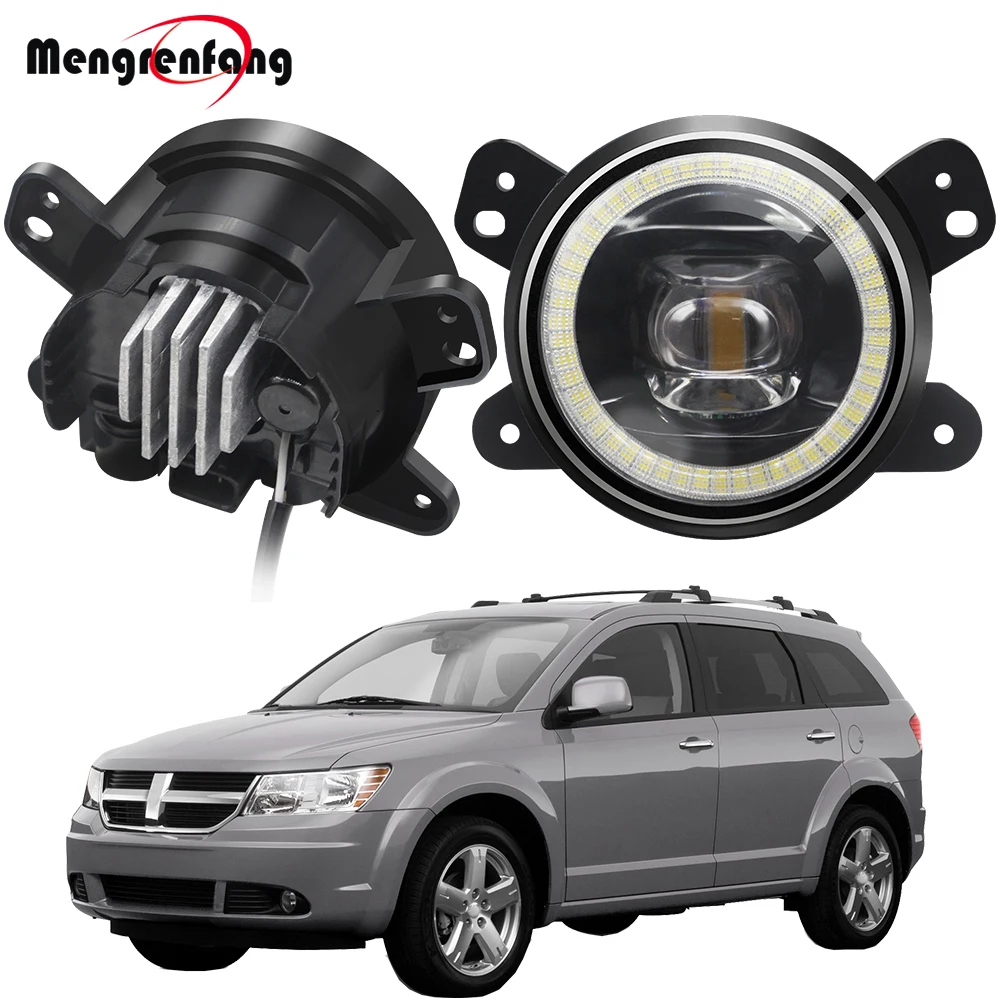 

2 X Car Right + Left Fog Light Assembly 30W LED Angel Eye DRL Halo Ring Fog Daytime Running Lamp 12V For Dodge Journey 2009-2013