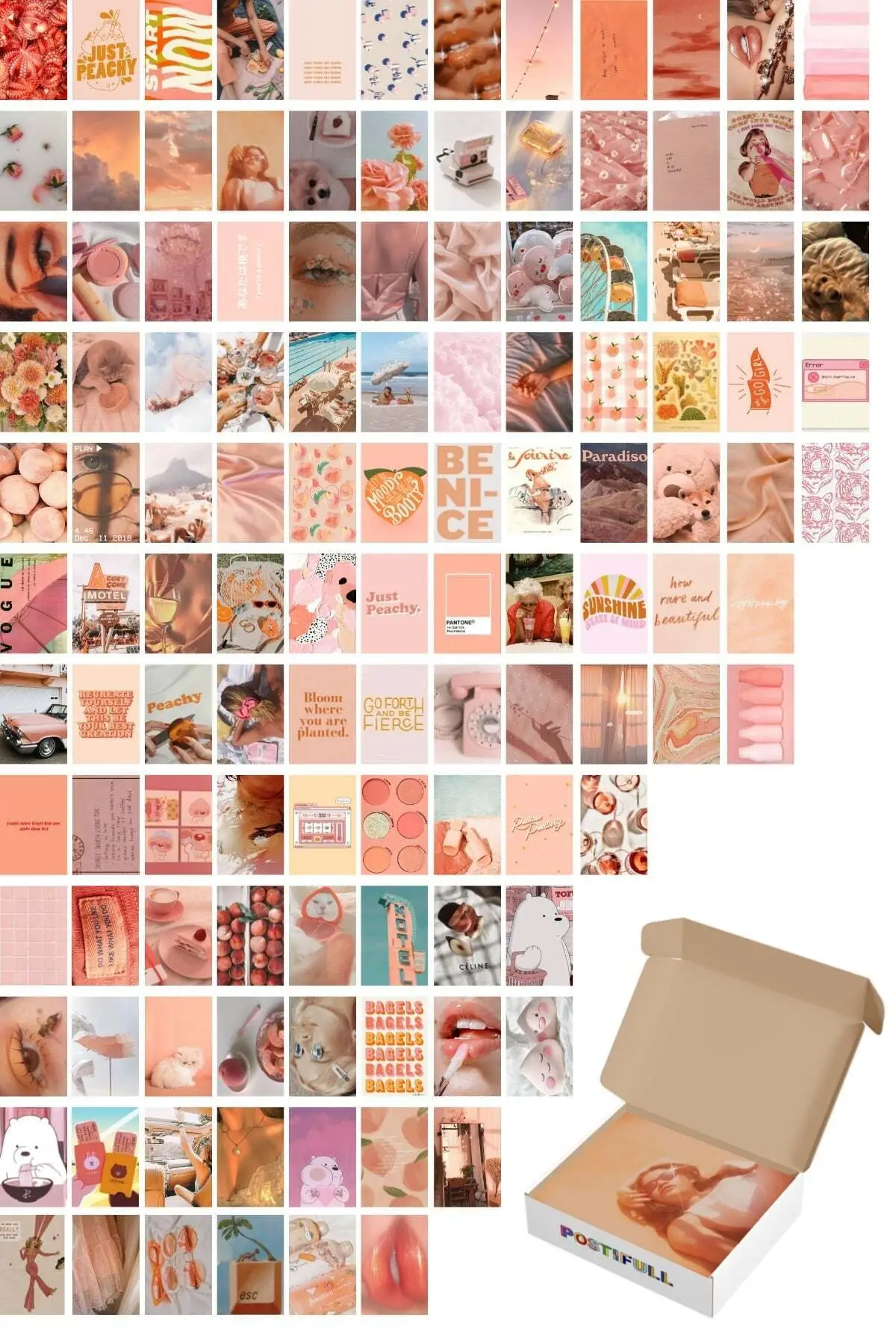 Powder Pink Wall Poster Set-Collage Set - 120 Pcs-Pink-10cm * 15cm-coated Paper