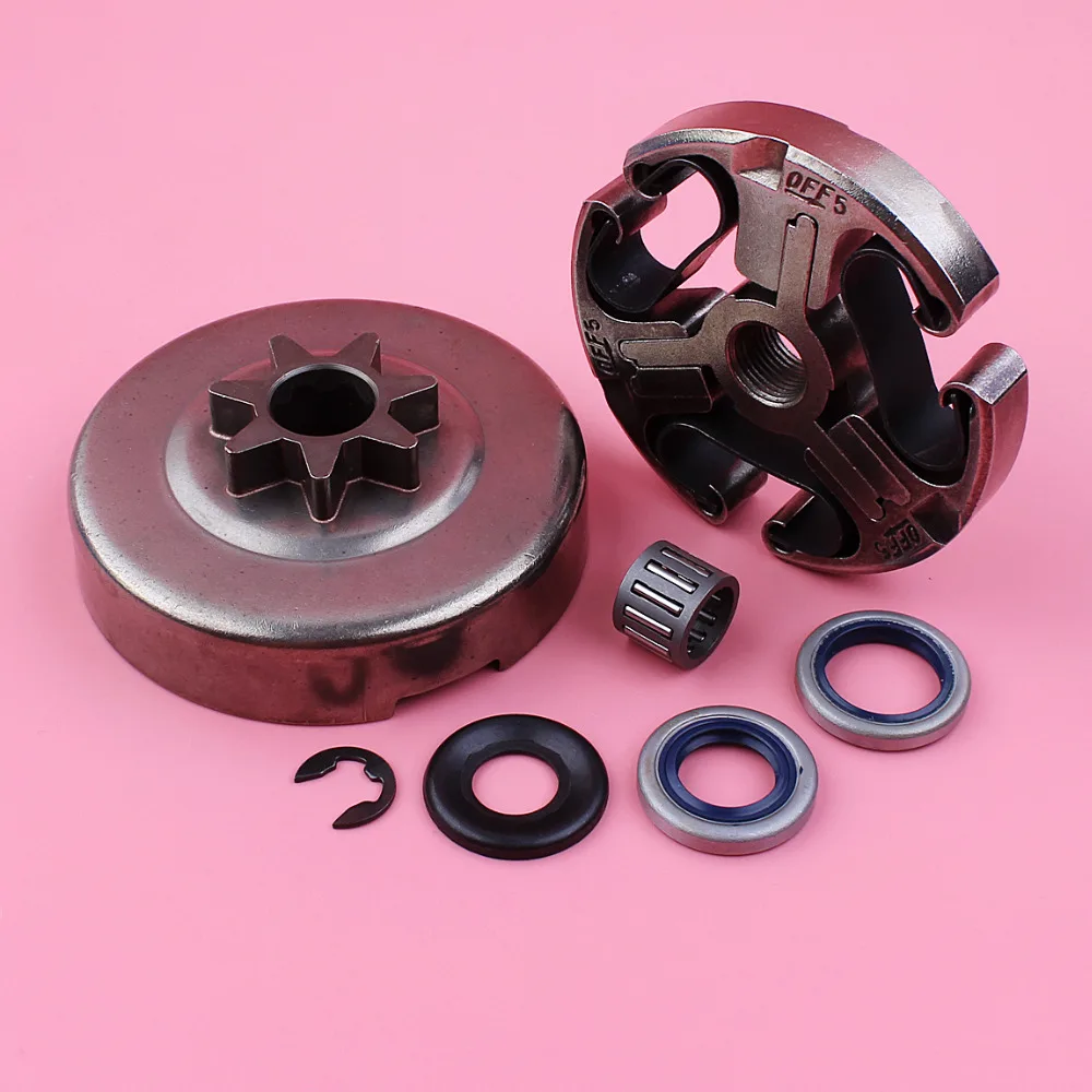 3/8 7T Clutch Drum Washer E-clip Oil Seal Kit For Husqvarna 362 365 371 372 Chain Saw Chainsaw Replacement Spare Part бензопила