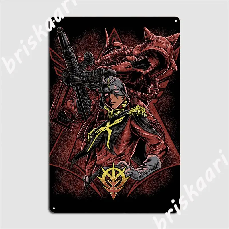 Chars Zaku Ms 06s Metal Sign Wall Plaque Cinema Kitchen Home Personalized Tin Sign Poster