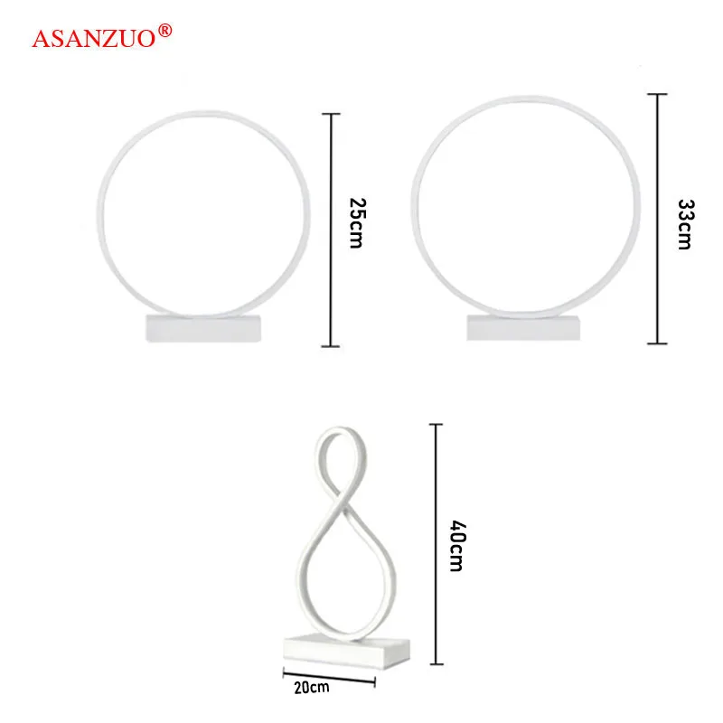 Modern Table Lamp Aluminum LED bedroom reading lamp Minimalist Type 8/circle nighstand lamp LED Bedside Lamp