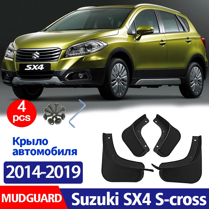 

Front Rear 4pcs 2014-2019 FOR Suzuki SX4 S-CROSS Mudguard Fender Mud Flap Guards Splash Mudflaps Car Accessories Mudguards