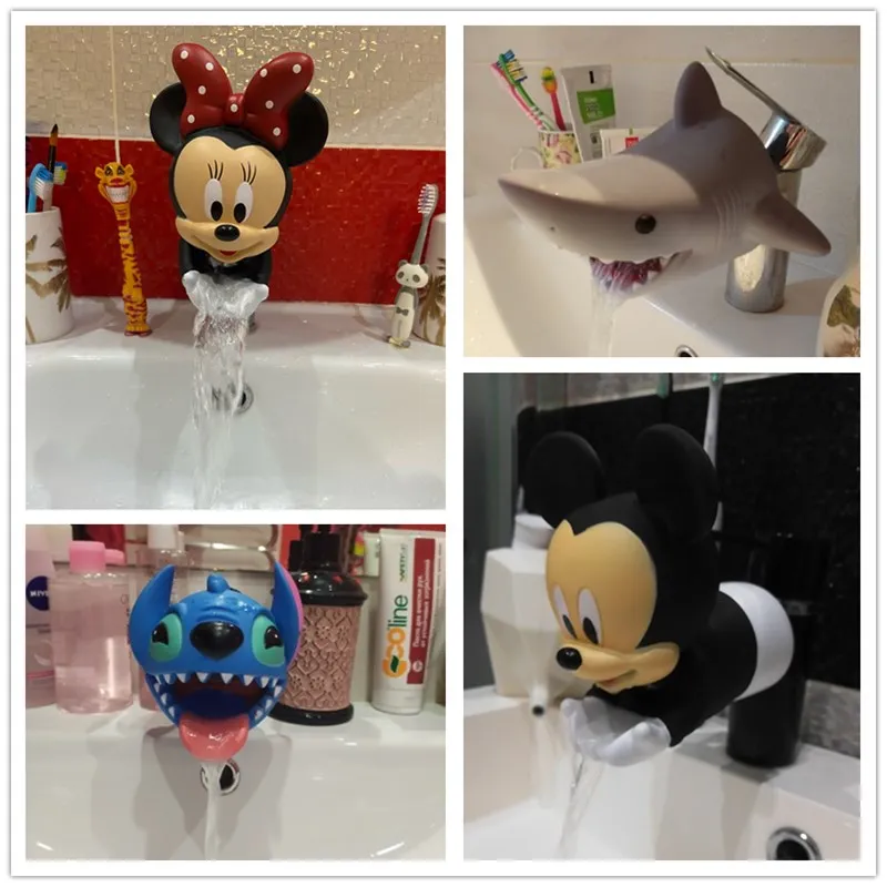 Mickey  Minnie Mouse Extender Cartoon Kids Toddler Sink Handle Baby Bathroom Faucet Extender Children Washing Hands Tool