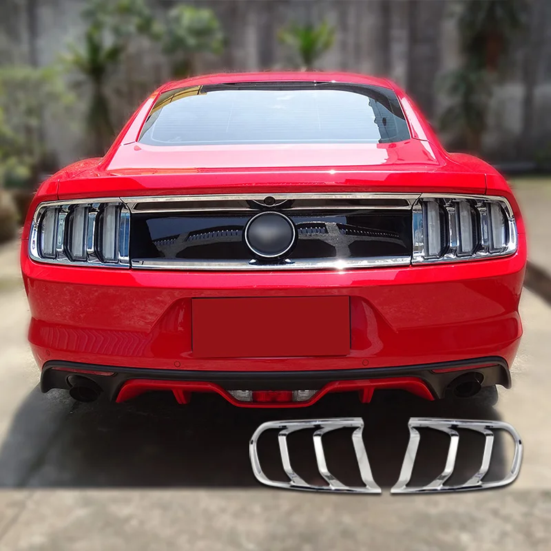 A pair Chrome mustang body kit Car Taillight Decorative Frame Cover tail lamp Trim bezel surrounder For Ford Mustang 2015-2017