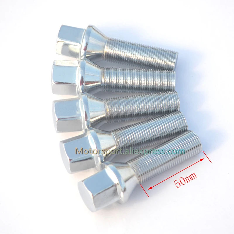 10pc 12x1.5| 12x1.25| 14x1.5| 14x1.25 |40mm |45mm| 50mm| Car wheel spacer adapter wheel lug bolts (cone seat)