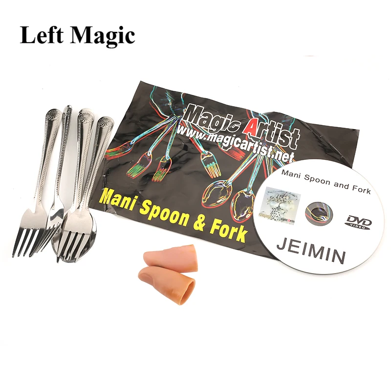 Mani Spoon and Fork (DVD+GIMMICK) Magic Tricks Appearing Magie Close Up Illusion Gimmick Props Mentalism