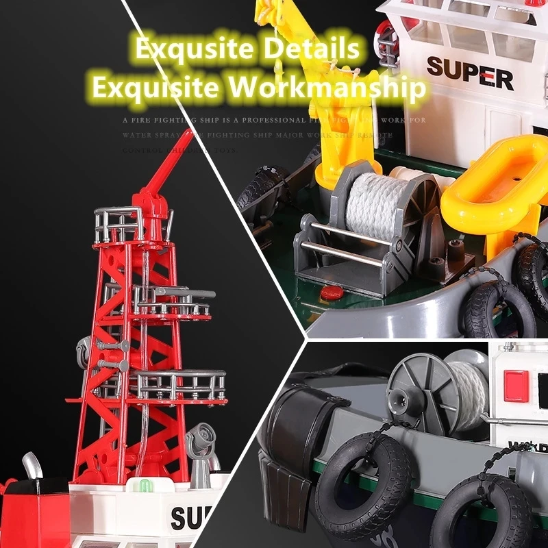 60 cm großes Wasserspray, Brandbekämpfung, RC-Boot, 2,4 G, wasserdicht, Rückzug, vermeiden Sie Hindernisse, Wasserinduktion, ferngesteuertes Schiffsboot