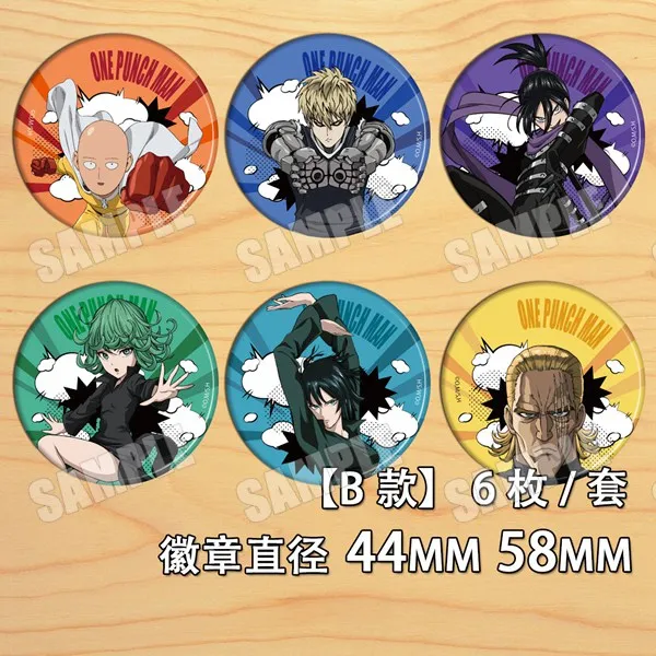 58mm Anime ONE PUNCH-MAN Badge Acrylic Buttons Saitama Genos Brooch