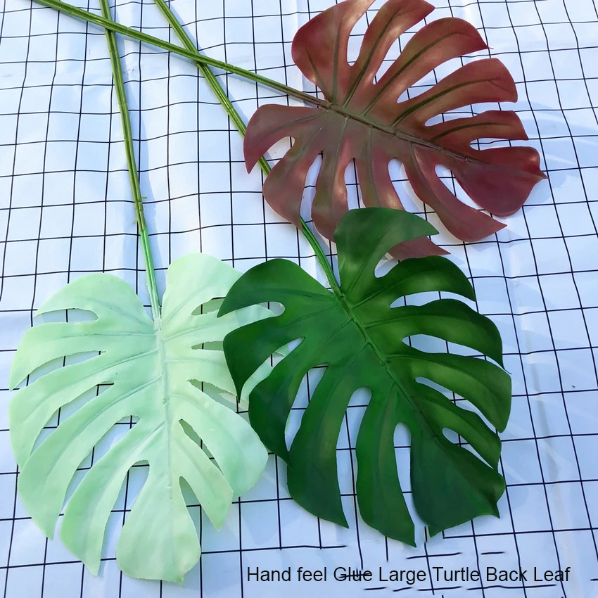 

Artificial Monstera Leaves for Home Decoration, Soft Glue, Palm Fern Turtle Leaf, Faux Foliage Leaves, 70cm Long